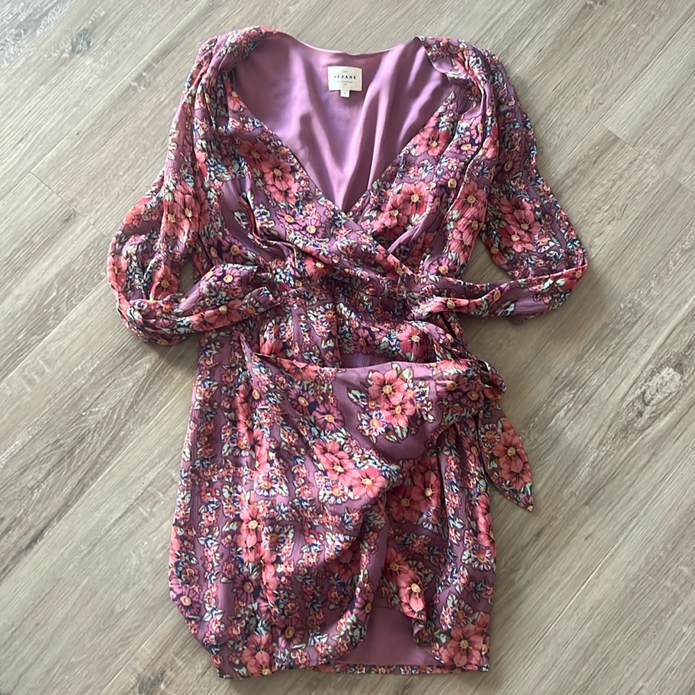 Sezane Noemia Dress Fleurs Violettes - Size 40